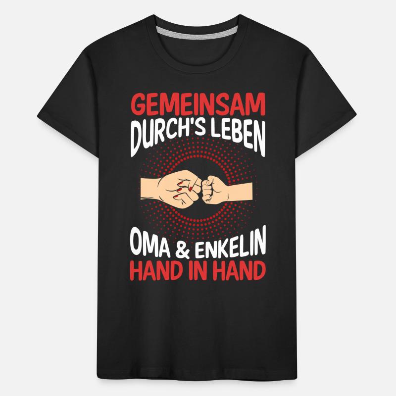 Oma Großmutter und Enkelin Kinder Premium Bio T-Shirt