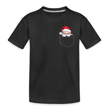 Rentier Pocket Funny Xmas Santa Claus - Kinder Premium Bio T-Shirt - Schwarz - Vorne