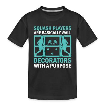 Joueur de squash Joueur de squash Joueur de tennis Raquetball Spor - T-shirt bio Premium Enfant - noir - Devant