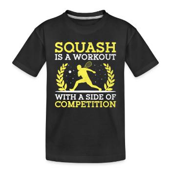 Squashspieler Squash Tennisspieler Raquetball Spor - Kinder Premium Bio T-Shirt - Schwarz - Vorne