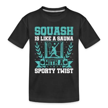 Squashspieler Squash-Tennisspieler Raquetball-Spor - Kinder Premium Bio T-Shirt - Schwarz - Vorne