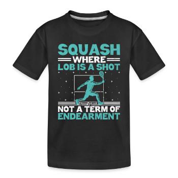 Squashspieler Squash-Tennisspieler Raquetball-Spor - Kinder Premium Bio T-Shirt - Schwarz - Vorne