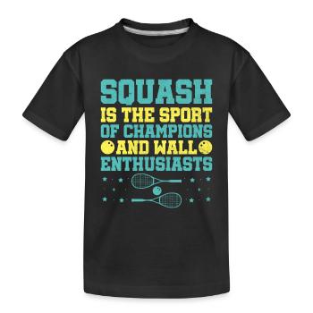 Joueur de squash Joueur de squash Joueur de tennis Raquetball Spor - T-shirt bio Premium Enfant - noir - Devant