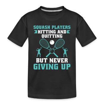 Joueur de squash Joueur de squash Joueur de tennis Raquetball Spor - T-shirt bio Premium Enfant - noir - Devant