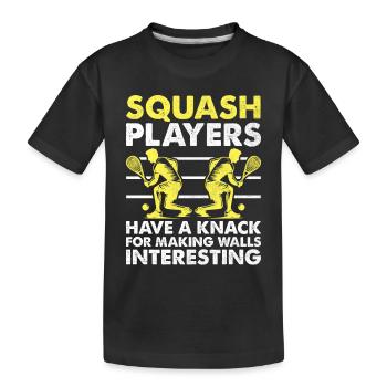 Squashspieler Squash Tennisspieler Raquetball Spor - Kinder Premium Bio T-Shirt - Schwarz - Vorne