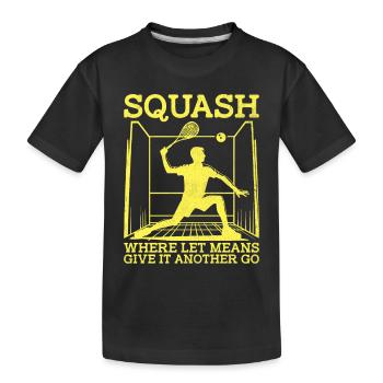 Squashspieler Squash Tennisspieler Raquetball Spor - Kinder Premium Bio T-Shirt - Schwarz - Vorne
