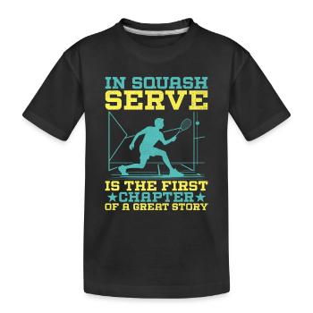 Joueur de squash Joueur de squash Joueur de tennis Raquetball Spor - T-shirt bio Premium Enfant - noir - Devant