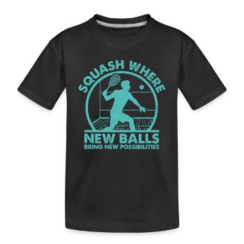 Joueur de squash Joueur de squash Joueur de tennis Raquetball Spor - T-shirt bio Premium Enfant - noir - Devant