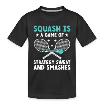 Joueur de squash Joueur de squash Joueur de tennis Raquetball Spor - T-shirt bio Premium Enfant - noir - Devant