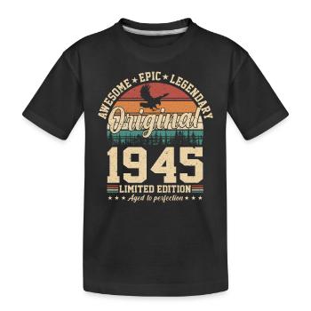 Geburtstag 79 - Vintage Jahrgang 1945 - Kinder Premium Bio T-Shirt - Schwarz - Vorne