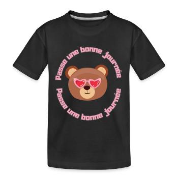 Passe une bonne journée - T-shirt bio Premium Enfant - noir - Devant