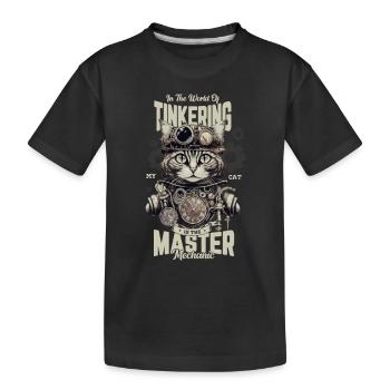 Dans le monde de l’artisanat de mon chat - T-shirt bio Premium Enfant - noir - Devant