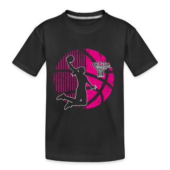 basketball women's basketball player basketball - Kids' Premium Organic T-Shirt - black - Front
