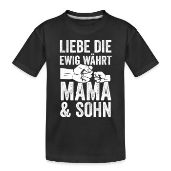 Mutter Muttertag Mama und Sohn - Kinder Premium Bio T-Shirt - Schwarz - Vorne