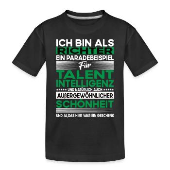 Richter Bescheiden - Lustiger Spruch - Kinder Premium Bio T-Shirt - Schwarz - Vorne