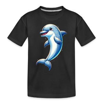 Delfin-Ozean - Kinder Premium Bio T-Shirt - Schwarz - Vorne