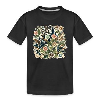 Philately Philatelist Stamp Collecting - Kids' Premium Organic T-Shirt - black - Front