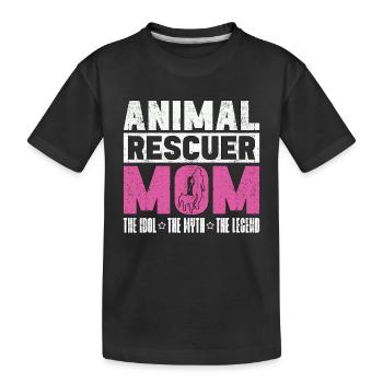 Sauveteur d’animaux Maman L’idole Le mythe Le sauveteur - T-shirt bio Premium Enfant - noir - Devant