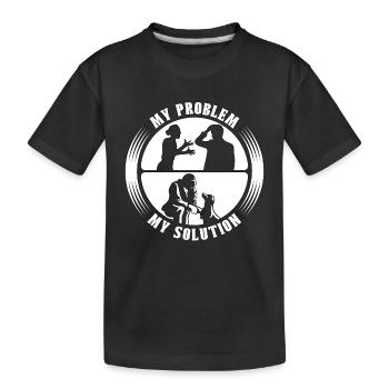 Sauveteur d’animaux Mon problème Mon pictogramme Papa sauveteur - T-shirt bio Premium Enfant - noir - Devant