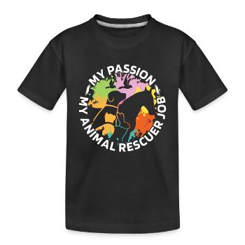Sauveteur d’animaux Ma passion Mon amoureux des refuges pour animaux - T-shirt bio Premium Enfant - noir - Devant
