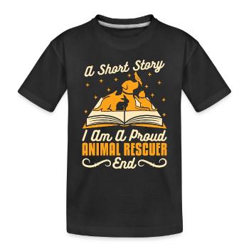 Sauveteur d’animaux Une histoire courte Je suis un fier sauveteur - T-shirt bio Premium Enfant - noir - Devant