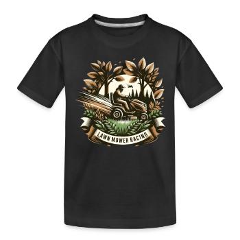 Tondeuse à gazon Tondeuse à gazon de course Tondeuse à gazon de course - T-shirt bio Premium Enfant - noir - Devant
