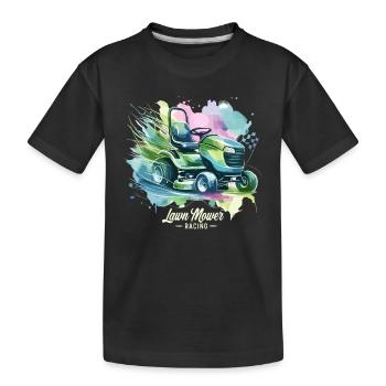 Tondeuse à gazon Tondeuse à gazon de course Tondeuse à gazon de course - T-shirt bio Premium Enfant - noir - Devant