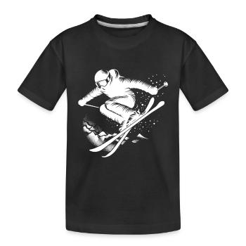 Ski Jumping Skiing Snow Slope Ski Holiday Fun - Kids' Premium Organic T-Shirt - black - Front