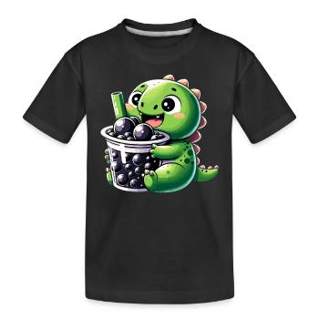 Boba Tea Dragon Kawaii - Kids' Premium Organic T-Shirt - black - Front