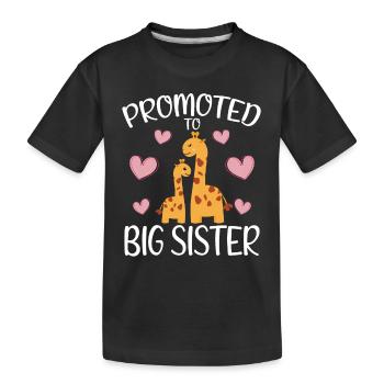Promoted To Big Sister For Girls And Cute Giraffe - Kinder Premium Bio T-Shirt - Schwarz - Vorne