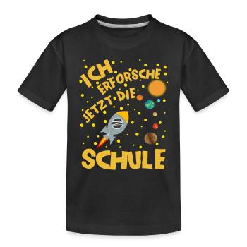 Bye Kindergarten Rakete Kita Abgänger Junge - Kinder Premium Bio T-Shirt - Schwarz - Vorne