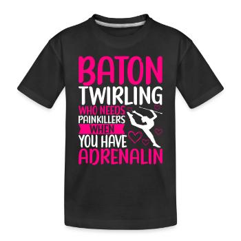 Majorette Gymnastics Majorettes Baton Twirling - Kids' Premium Organic T-Shirt - black - Front