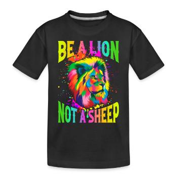 Sois un lion, pas un mouton - T-shirt bio Premium Enfant - noir - Devant