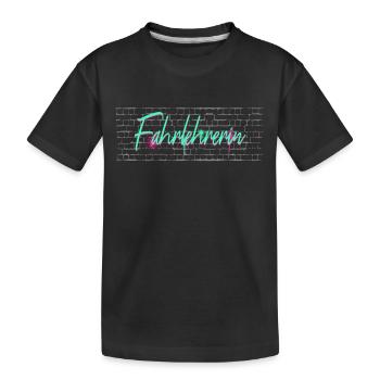 Fahrschule Abschluss-Geschenk Fahrlehrerin - Kinder Premium Bio T-Shirt - Schwarz - Vorne