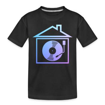 House Music Rave Vinyl Schallplatte DJ - Kinder Premium Bio T-Shirt - Schwarz - Vorne