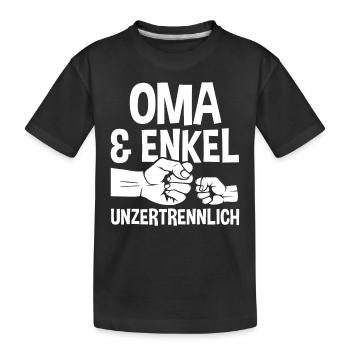 Oma Großmutter und Enkel - Kinder Premium Bio T-Shirt - Schwarz - Vorne