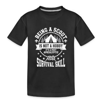 Scout post-apocalyptique : T-shirt de compétences de survie - T-shirt bio Premium Enfant - noir - Devant