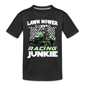 Tondeuse à gazon Tondeuse à gazon de course Tondeuse à gazon de course - T-shirt bio Premium Enfant - noir - Devant