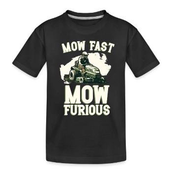 Tondeuse à gazon Tondeuse à gazon de course Tondeuse à gazon de course - T-shirt bio Premium Enfant - noir - Devant