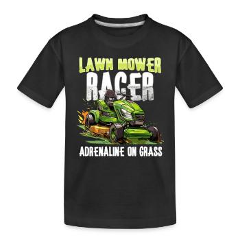 Tondeuse à gazon Tondeuse à gazon de course Tondeuse à gazon de course - T-shirt bio Premium Enfant - noir - Devant