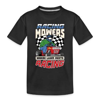 Tondeuse à gazon Tondeuse à gazon de course Tondeuse à gazon de course - T-shirt bio Premium Enfant - noir - Devant