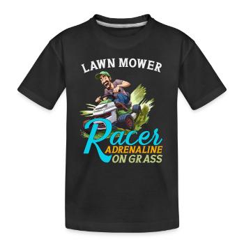 Tondeuse à gazon Tondeuse à gazon de course Tondeuse à gazon de course - T-shirt bio Premium Enfant - noir - Devant