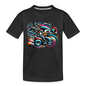 Tondeuse à gazon Tondeuse à gazon de course Tondeuse à gazon de course - T-shirt bio Premium Enfant - noir - Devant