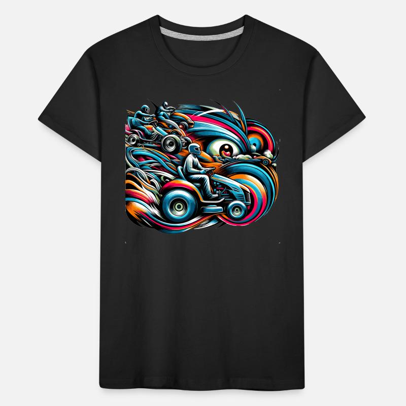 Tondeuse à gazon Tondeuse à gazon de course Tondeuse à gazon de course T-shirt bio Premium Enfant