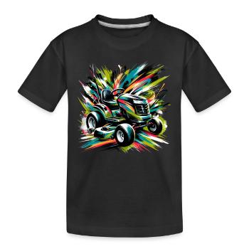 Tondeuse à gazon Tondeuse à gazon de course Tondeuse à gazon de course - T-shirt bio Premium Enfant - noir - Devant