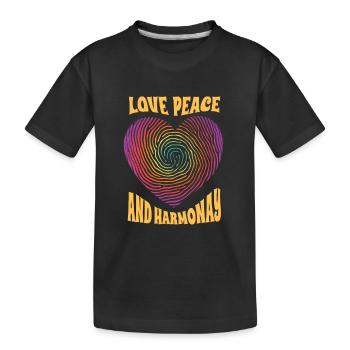 Harmonischer Liebeswirbel - Kinder Premium Bio T-Shirt - Schwarz - Vorne
