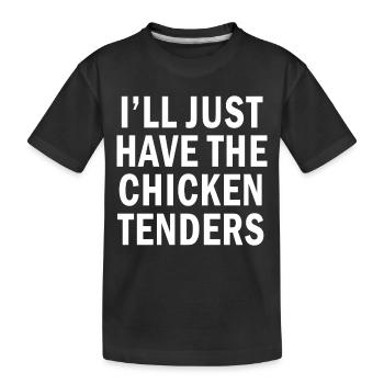 Citation drôle Je n’aurai que les filets de poulet - T-shirt bio Premium Enfant - noir - Devant