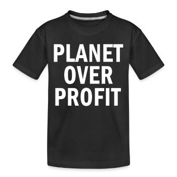 Citation de la planète sur le profit pour protéger l’environnement - T-shirt bio Premium Enfant - noir - Devant
