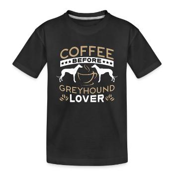 Greyhound Lover Coffee Dog Breed Coffee Lover - Kids' Premium Organic T-Shirt - black - Front