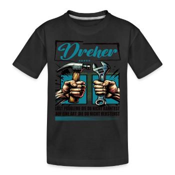 Dreher Beruf mit lustigen Spruch - Kinder Premium Bio T-Shirt - Schwarz - Vorne